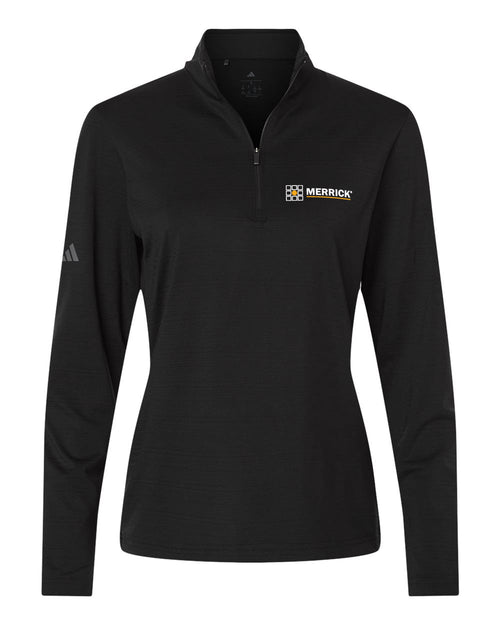 Adidas Women's Textured Stripe Quarter-Zip Pullover